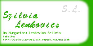 szilvia lenkovics business card